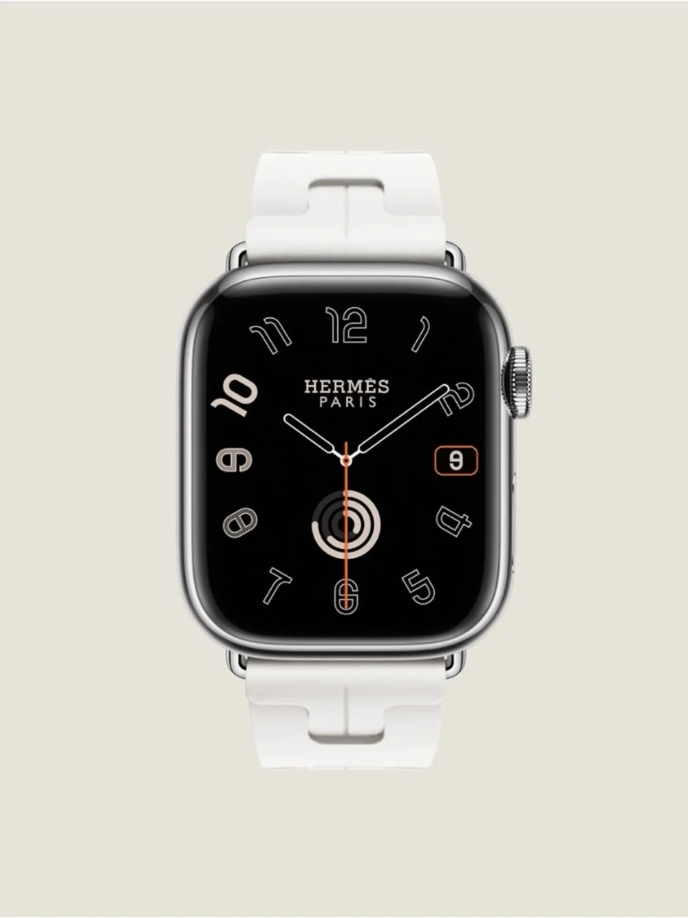 Hermès Edition Apple Watch with White and Orange Sport Bands (Series 11 - 42 mm)